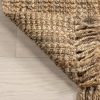 manufacturer direct nuloom 3x5 daniela jute tassel hand woven area rug, natural, solid chunky farmhouse design, natural fiber, for bedroom, dining room, living room, hallway, office, entryway trade price