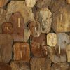 bulk purchase deco 79 teak wood abstract handmade home wall decor carved faces wall sculpture, wall art 14" x 1" x 31", brown trade price