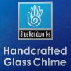 producer to buyer blue handworks santa fe glass chime, sandblasted glass and found wood handcrafted wind chime discounted pricing