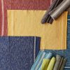 global sourcing dii variegated recycled yarn modern edge stripe, 2x3', honey gold oem/odm services