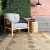 manufacturer direct nuloom 4x6 outdoor/indoor ranya tribal area rug, light brown, geometric design, stain resistant, highly durable, for patio, balcony, bedroom, dining room, living room, bathroom trade price