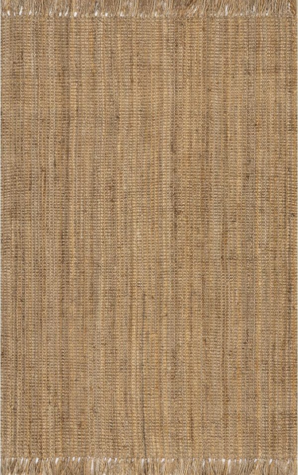 manufacturer direct nuloom 3x5 daniela jute tassel hand woven area rug, natural, solid chunky farmhouse design, natural fiber, for bedroom, dining room, living room, hallway, office, entryway trade price