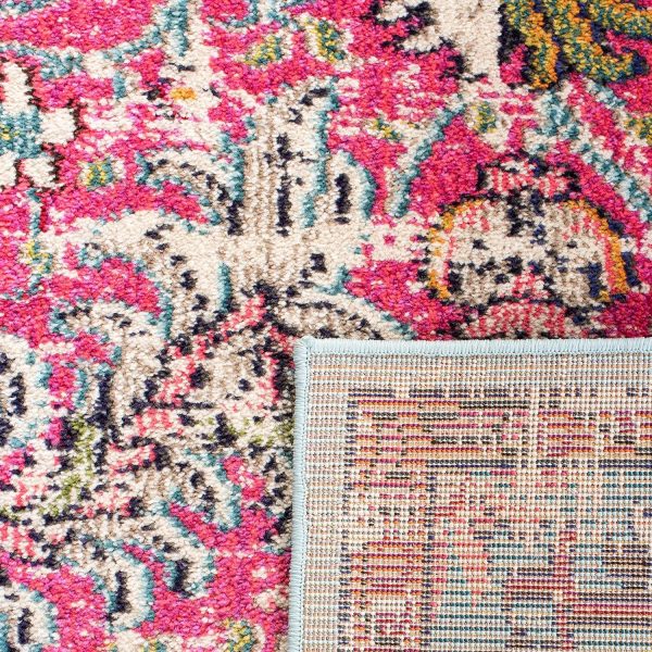 manufacturer direct safavieh madison collection area rug - 8' x 10', fuchsia & teal, boho chic medallion distressed design, non-shedding & easy care, ideal for high traffic areas in living room, bedroom (mad447r) trade price