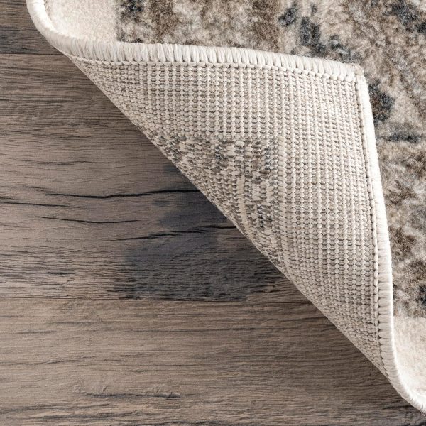 global sourcing nuloom 3x5 becca traditional tiled area rug, beige, faded transitional design, stain resistant, for bedroom, dining room, living room, hallway, office, kitchen, entryway oem/odm services