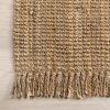 manufacturer direct nuloom 3x5 daniela jute tassel hand woven area rug, natural, solid chunky farmhouse design, natural fiber, for bedroom, dining room, living room, hallway, office, entryway trade price
