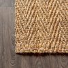 manufacturer direct jonathan y nfr101a-8 espina hand woven herringbone chunky jute indoor area rug bohemian farmhouse easy cleaning bedroom kitchen living room non shedding, 8 x 10, natural color trade price