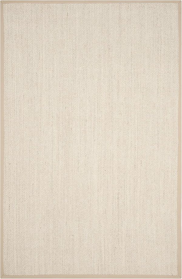 manufacturer direct safavieh natural fiber collection area rug - 8' x 10', marble & linen, border sisal design, easy care, ideal for high traffic areas in living room, bedroom (nf143b) trade price