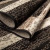 manufacturer direct superior indoor area rug, jute backed, modern geometric patchwork floor decor for bedroom, office, living room, entryway, hardwood floors, rockwood collection, 3' x 5', chocolate trade price