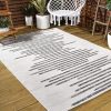 manufacturer direct jonathan y smb124d-5 zolak berber stripe geometric indoor outdoor area rug bohemian contemporary easy cleaning bedroom kitchen backyard patio non shedding, 5 x 8, ivory/black trade price