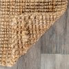 manufacturer direct nuloom ashli solid farmhouse jute accent rug, 2x3, natural trade price