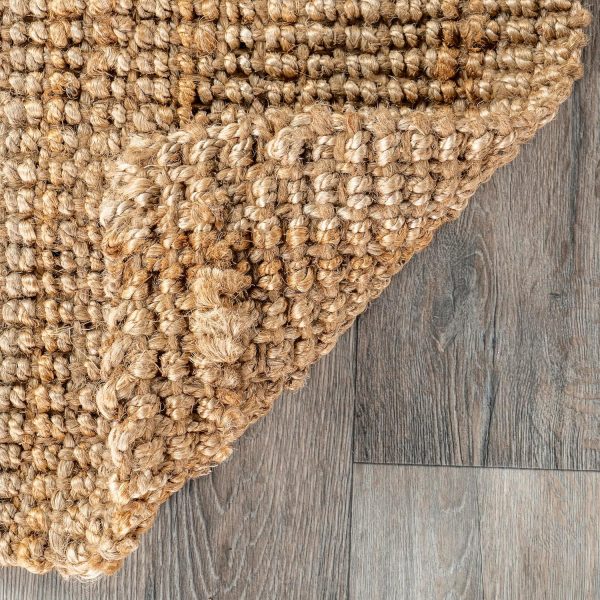 manufacturer direct nuloom ashli solid farmhouse jute accent rug, 2x3, natural trade price