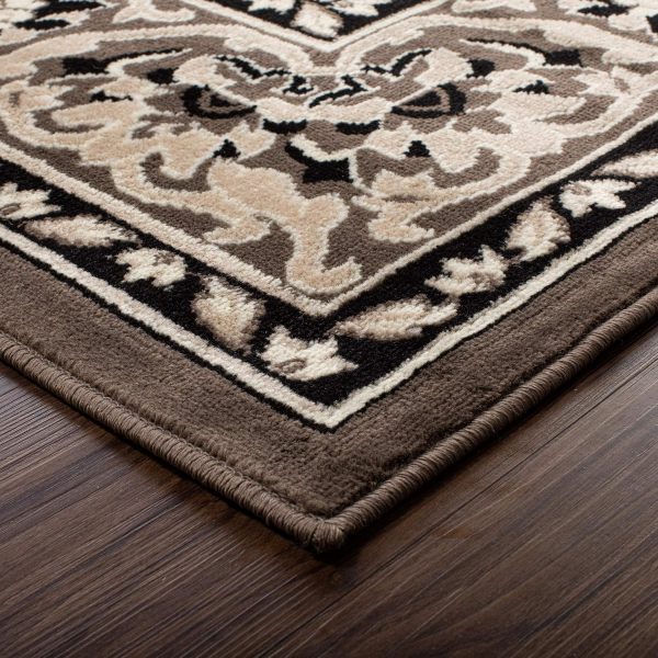 global sourcing superior indoor area rug, jute backed, traditional oriental medallion, perfect for hallway, entryway, living room, bedroom, office, kitchen, glendale collection, 2' x 3', brown oem/odm services