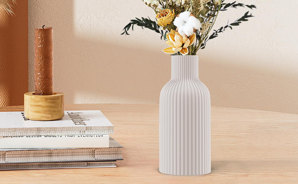 oem/odm services vase, white ceramic flower vase, minimalist modern home decor, matte finish pampas grass vase for table, fireplace, shelf, mantel, entryway and centerpieces affordable bulk deals