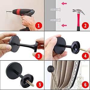 bulk purchase curtain tiebacks 2 pack curtain holdbacks zinc alloy curtain tiebacks wall mounted with screws, decorative curtain holders for drapes stylish black curtain tieback hooks for home office factory discount