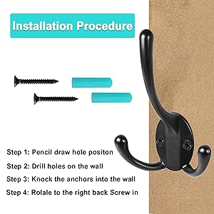 competitive pricing wall mounted coat hooks 5 pack heavy duty black hardware robe hooks decorative for single hanging coats towel cubicle classroom kitchen bath backpack hat hook one-stop wholesale