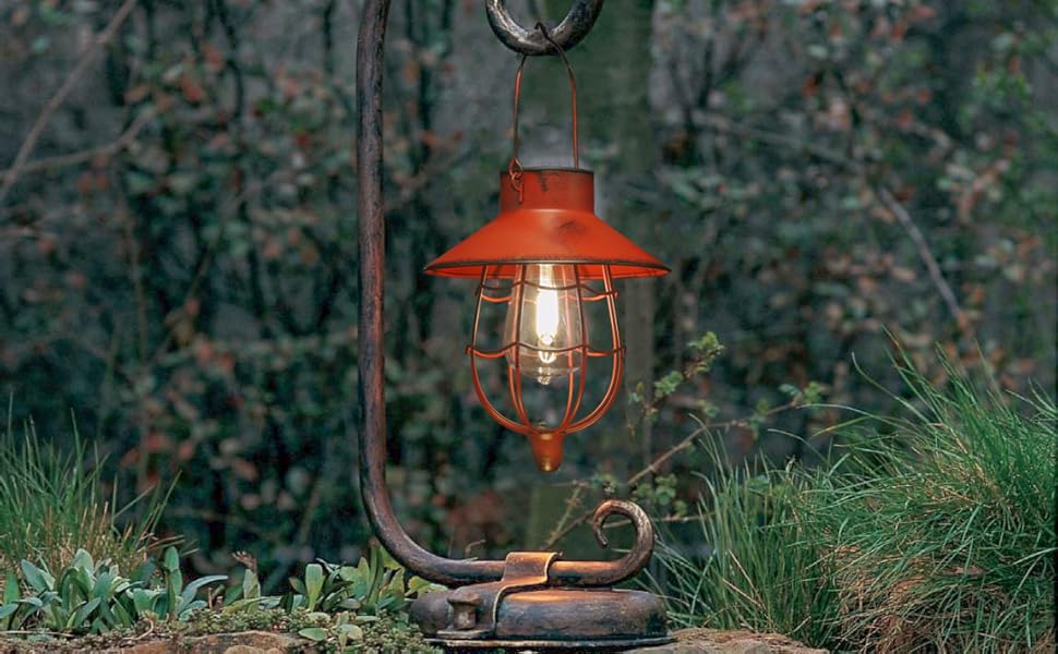 custom wholesale yakii 2 pack solar lantern hanging waterproof outdoor metal solar lamp with warm white light decorate for yard garden pathway patio porch decor (red) oem/odm services