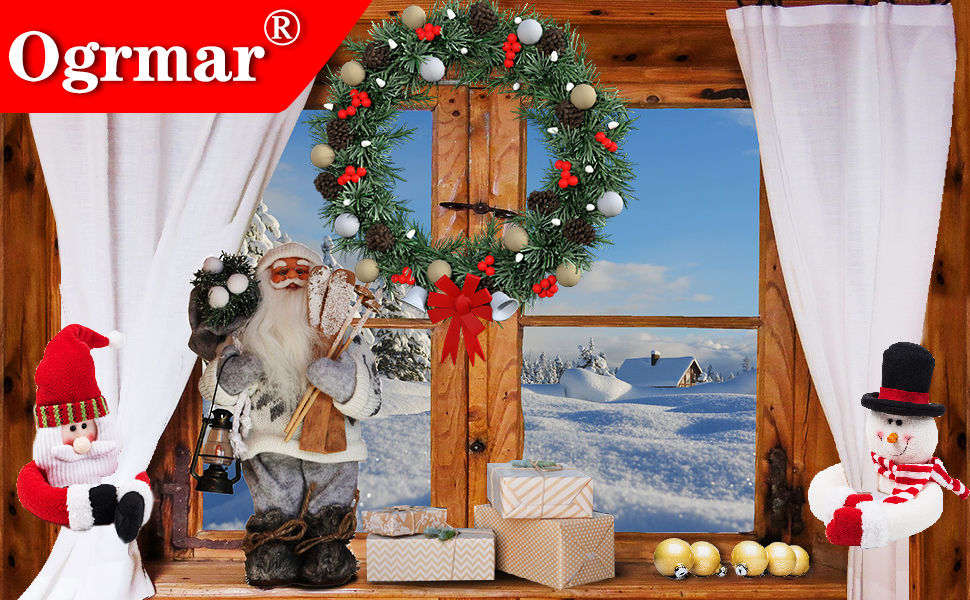 bulk purchase ogrmar 2 pack christmas curtain buckle doll santa & snowman creative curtain tieback hold back fastener,christmas wine bottle topper for xmas holiday home window decoration (red and white) factory discount