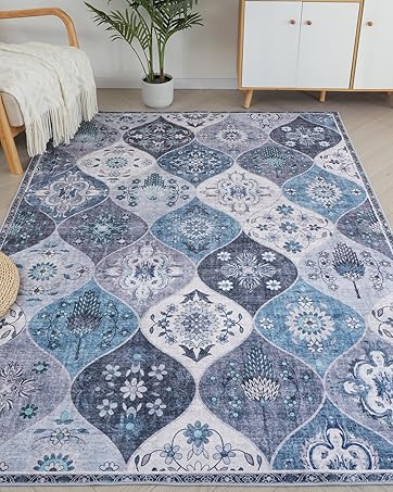 global sourcing modern washable area rug, 2x3 navy and grey small bath rug soft non-slip abstract entryway mat, indoor floor mat accent carpet for bathroom enterance oem/odm services