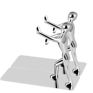 supplier direct fasmov heavy duty stainless steel man bookends nonskid bookends art bookend,1 pair(silver) wholesale prices