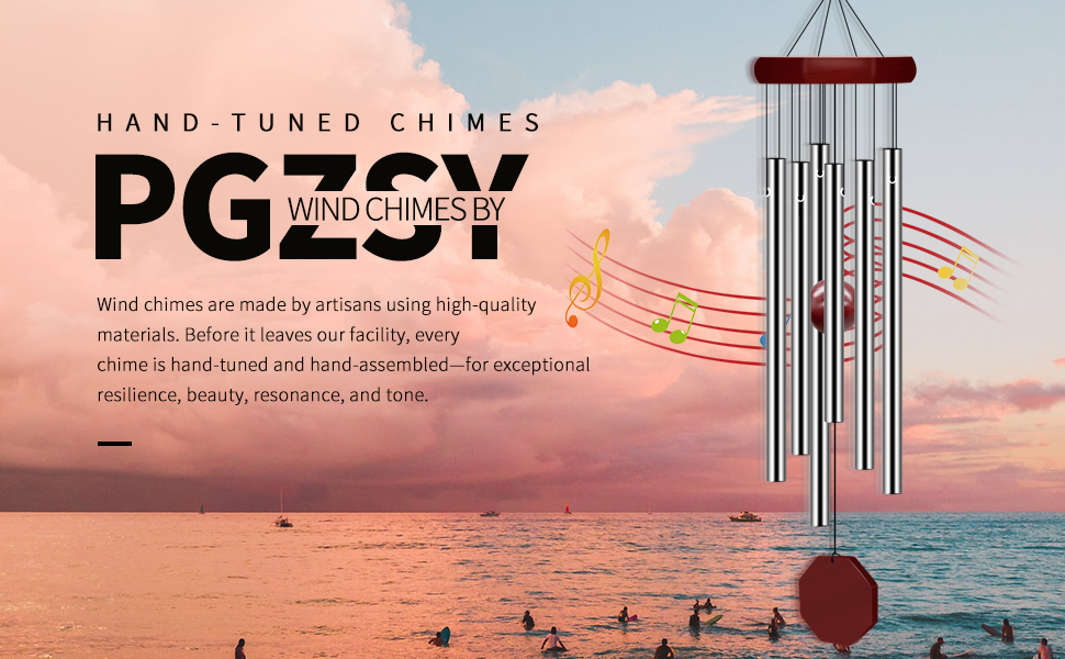 producer to buyer memorial wind chimes outdoor large deep tone, sympathy wind-chime personalized with 6 tuned tubes, elegant chime for garden patio balcony and home discounted pricing