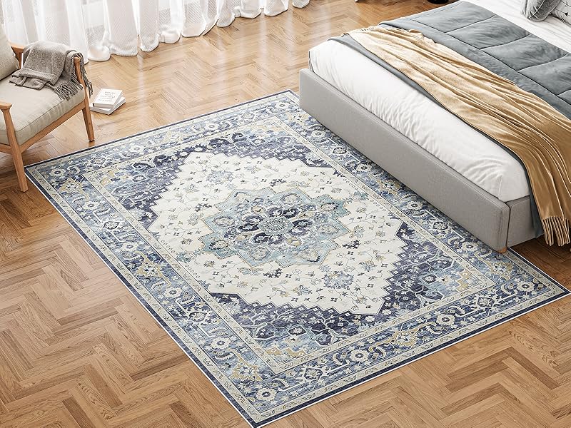 global sourcing dripex vintage collection washable area rug - 2x3 door mat small entryway rug distressed non-slip low-pile floor carpet for indoor front entrance kitchen bathroom living room bedroom oem/odm services
