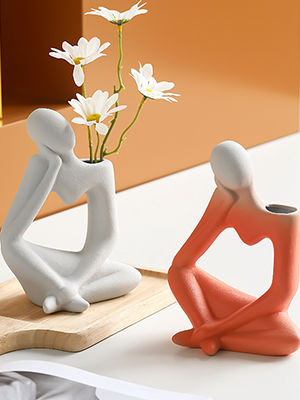 oem/odm services ceramic thinker vase yellow flower vase for home decor modern cute boho vases for table room decor unique aesthetic vase ceramic decorative face vases for centerpieces birthday gifts for women affordable bulk deals