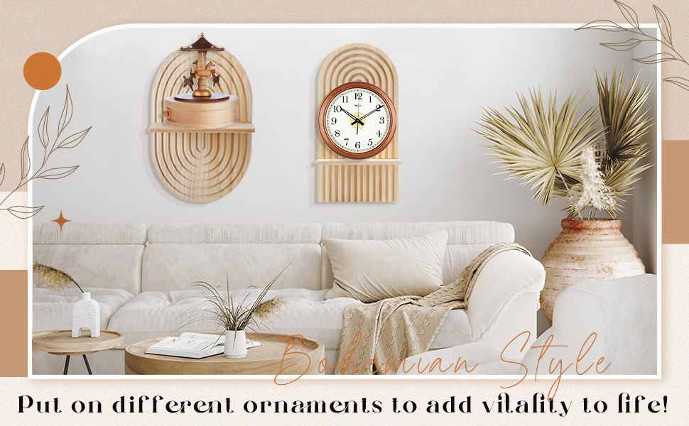 bulk purchase tatuo 2 pieces boho wooden rainbow wall shelves bohemian hanging shelf wall mount book shelf for living room bathroom bedroom classroom office nursery wall decor (classic) trade price