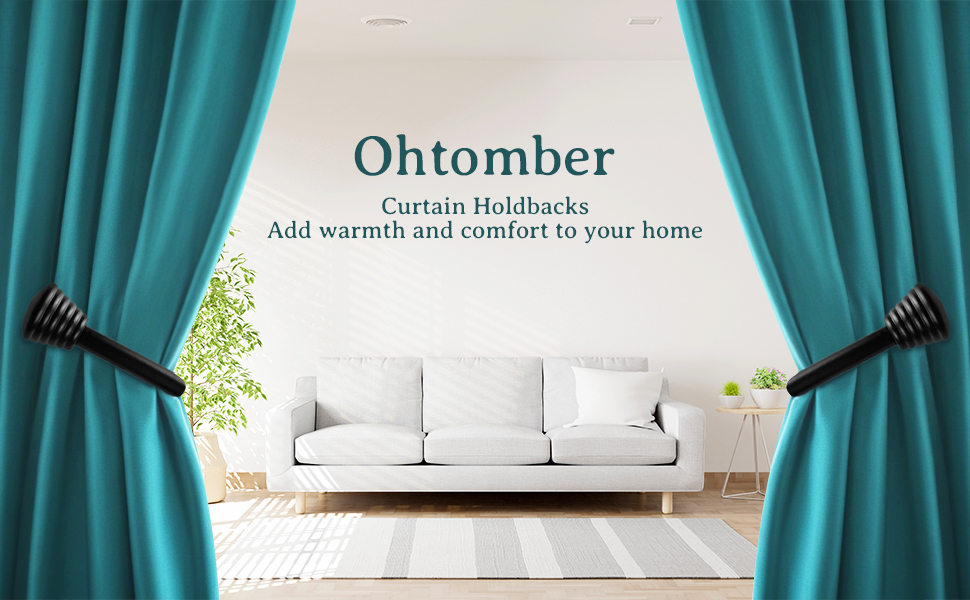 bulk purchase ohtomber 2pcs black curtain holdbacks - metal decorative curtain hooks for drapes, curtain tiebacks clips wall mounted curtain tie holders, curtain pull backs drapery hooks with screw for wall factory discount
