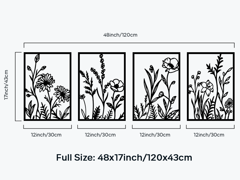 factory direct glamativity 4 pcs black abstract flowers metal wall art, 17 x 12'' minimalist floral single line wall décor, 3d textured sculptures, rustic nature wall art décor for living room, bedroom, study volume discount