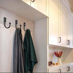 competitive pricing 15 pcs black wall mounted coat hooks, hanger hook with 30 pieces screws for hanging hat, towel, key, robe, coats, scarf, bag, cap, coffee cup, mugs one-stop wholesale