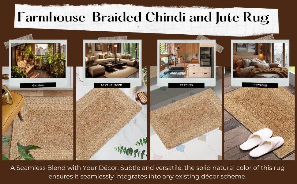 manufacturer direct jute braided natural rug 2’x3' -natural linen colour, hand woven & reversible for living room kitchen entryway rug, jute burlap braided rag rug 24x36 inch, farmhouse rag rug, rustic rug trade price