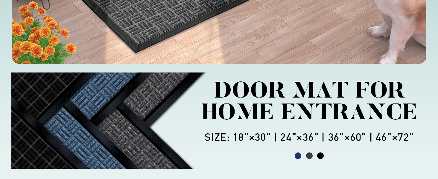 global sourcing mibao front door mat, heavy duty durable welcome mat for outdoor indoor, dirt trapper waterproof super absorbent door mat for entryway outside patio porch, 29.5