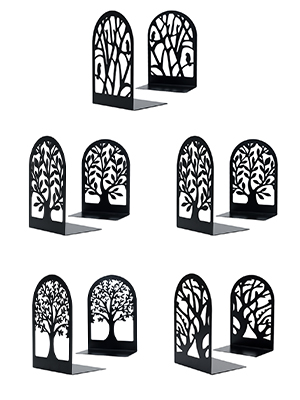 supplier direct eoout bookends for shelves decorative, 5 pairs of tree bookends supports, black metal book stoppers for heavy books, heavy duty book ends for home office school. wholesale prices