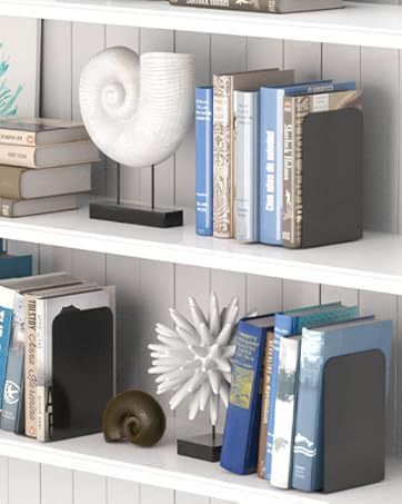 supplier direct vfine bookends 1 pair, bookends for shelves, metal black book ends for shelves, book ends for heavy books, book shelf holder for home office wholesale prices