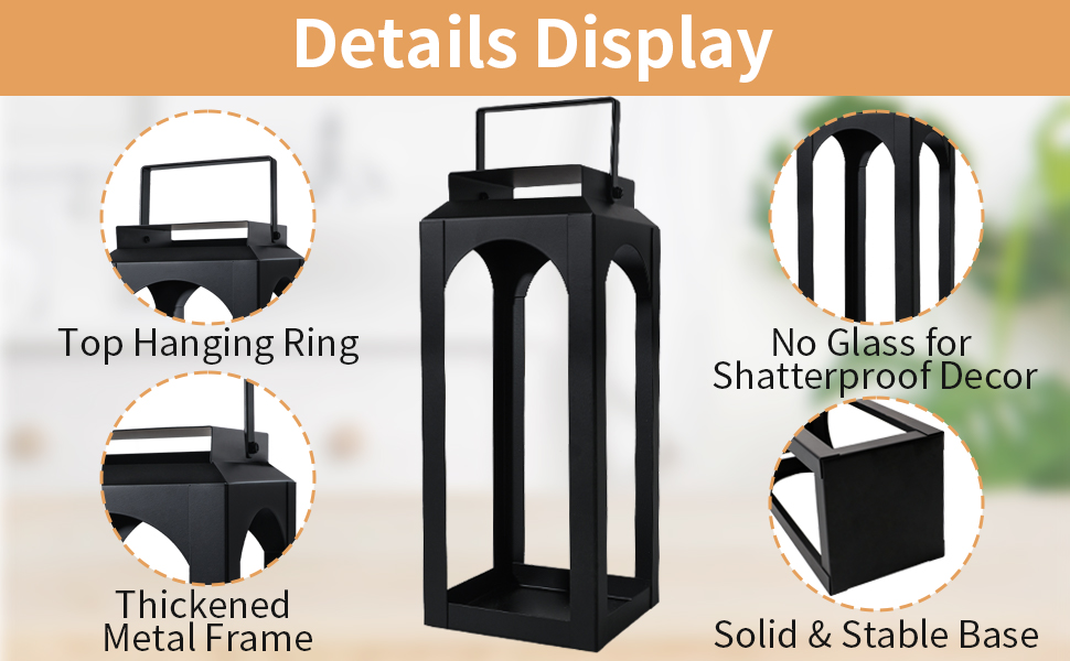 custom wholesale decorative candle lantern 12.7