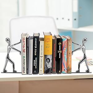supplier direct fasmov heavy duty stainless steel man bookends nonskid bookends art bookend,1 pair(silver) wholesale prices