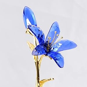 oem/odm services ywhl crystal lily flower figurine with vase, handmade pink lily flower gifts for woman, wedding gifts for couple, home party decorations (pink lily) affordable bulk deals