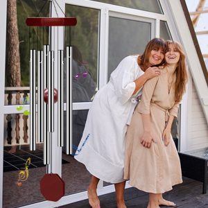 producer to buyer memorial wind chimes outdoor large deep tone, sympathy wind-chime personalized with 6 tuned tubes, elegant chime for garden patio balcony and home discounted pricing
