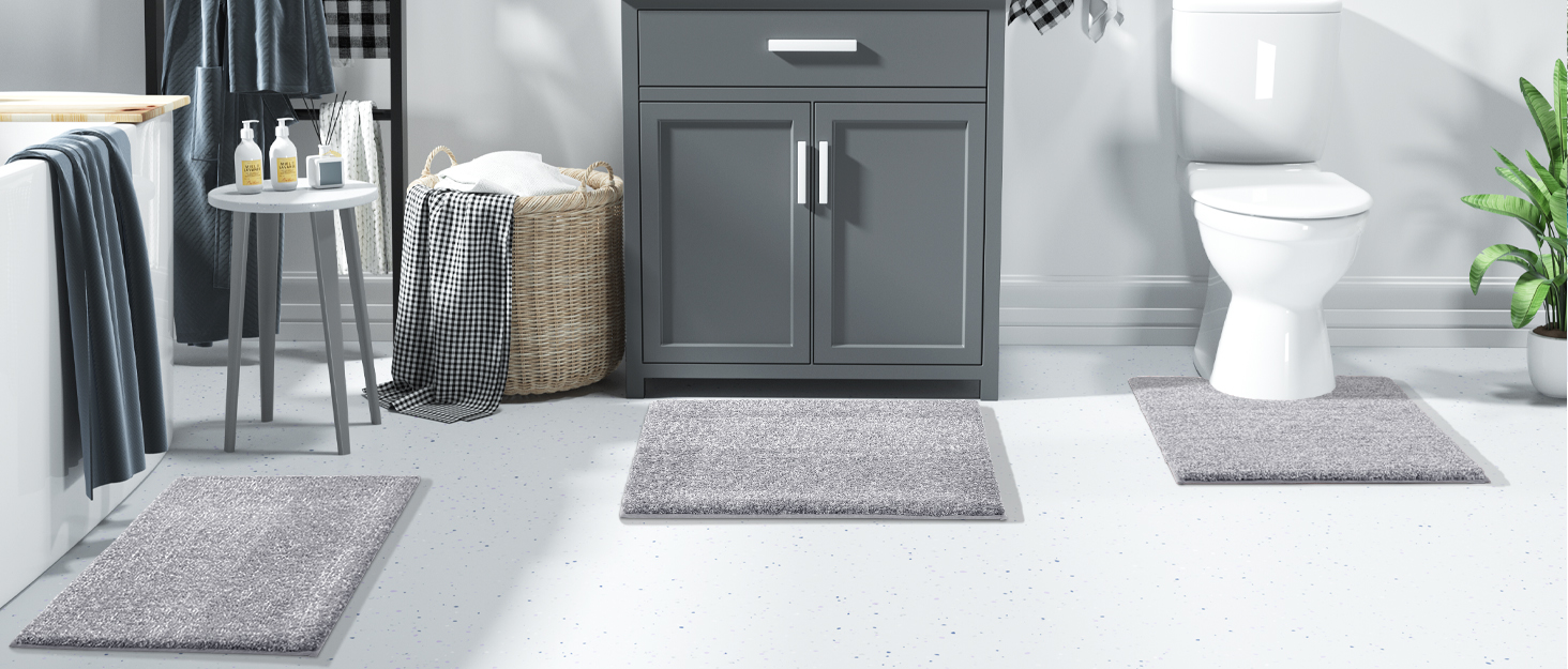 global sourcing yimobra bathroom rugs mat, extra soft comfortable bath rugs, non-slip, water absorbent and thick bathroom floor mats, machine washine, shaggy rugs for shower bathtubs, 24
