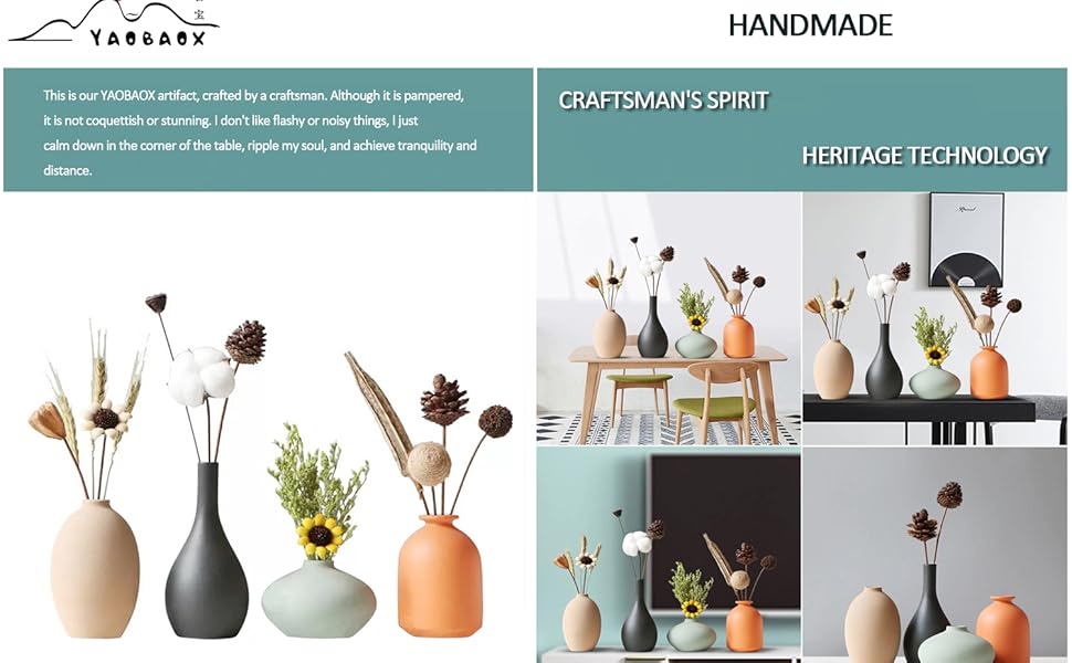 oem/odm services small ceramic vase set of 4 for modern home decor minimalist bohemian,round matte vases for dried flowers&pampas grass ceramic decoration for office,shelf,living room,bedroom,entryway decor affordable bulk deals