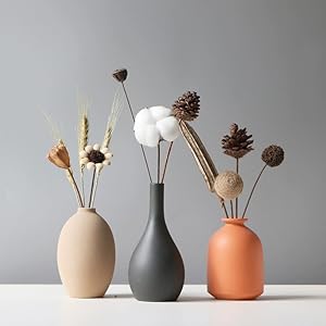 oem/odm services small ceramic vase set of 4 for modern home decor minimalist bohemian,round matte vases for dried flowers&pampas grass ceramic decoration for office,shelf,living room,bedroom,entryway decor affordable bulk deals
