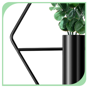 factory direct jexine 2 pcs hanging planters with artificial plants metal hanging vase indoor plants holder modern geometric boho wall decor for living room home office(black, eucalyptus) volume discount
