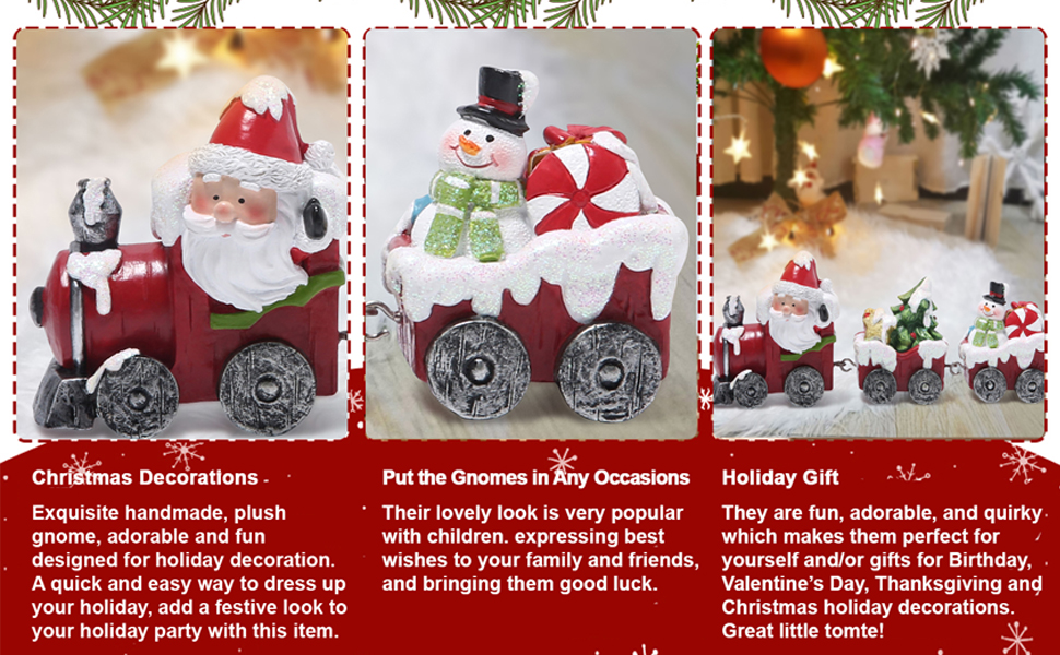 dropship from factory hodao christmas decorations indoor home decor christmas small train figurines winter for table top centerpiece fireplace decor cute christmas train decoration gift (red train) mass production supply