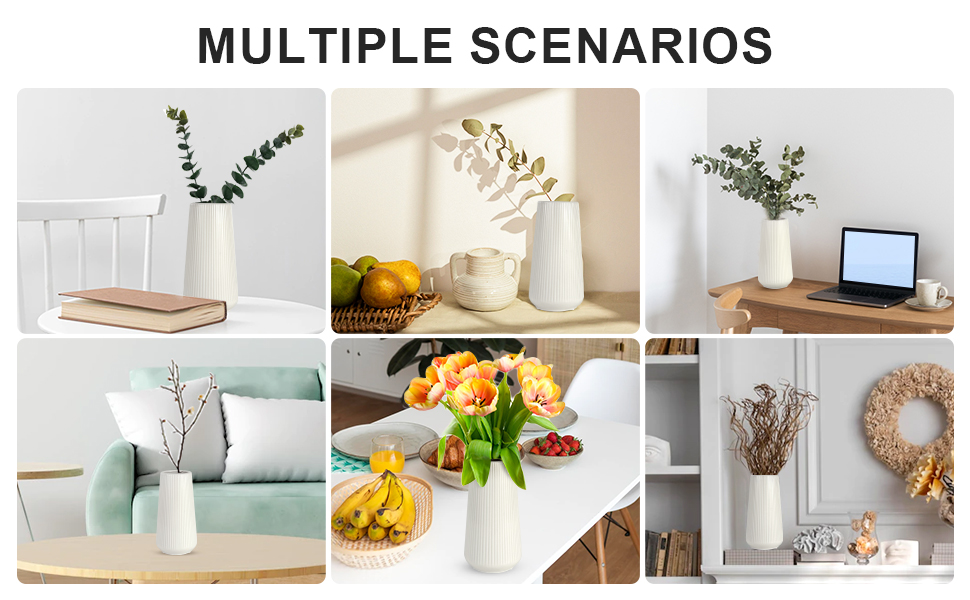 oem/odm services white ceramic vase, gukjob flower vase ceramic vase for flowers, decorative white vase for pampas grass, small vase for home living room dining table farmhouse office decor (white) affordable bulk deals