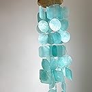 producer to buyer solange & frances wind chimes for outside – gifts for mom, ideal gifts for women who have everything, turquoise capiz shell windchimes, gardening gifts for grandma, indoor decor discounted pricing