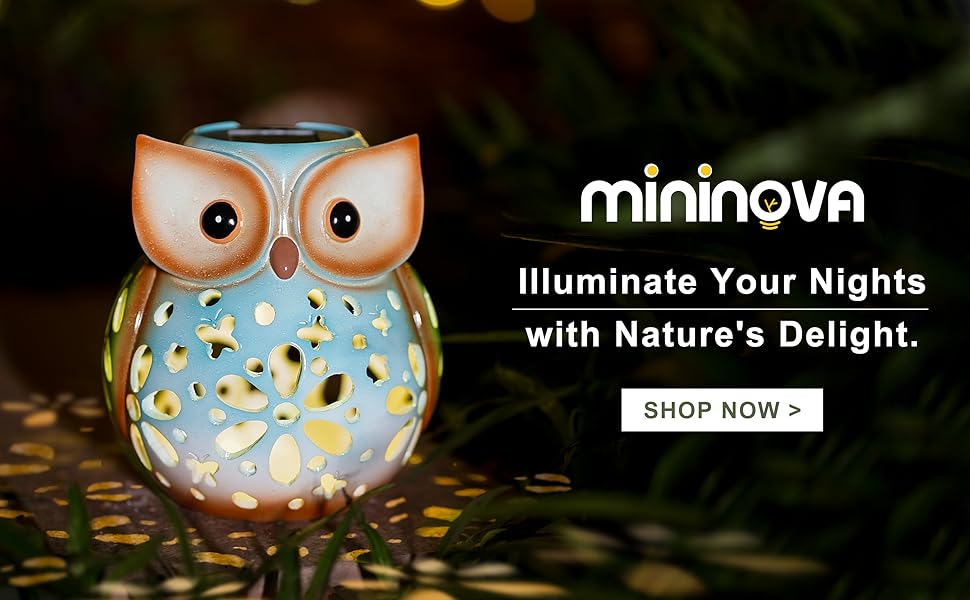 dropship from factory mininova garden statues owl solar lantern hollow out waterproof resin outdoor ornaments decorative lights for outside patio porch yard gifts mass production supply