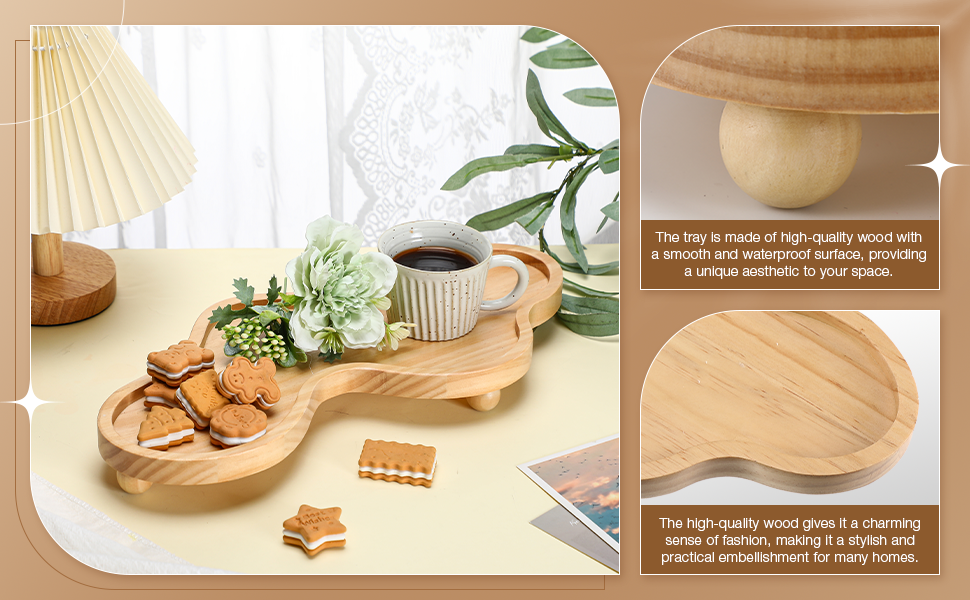 wholesale direct uiifan cloud tray wood tray perfume tray irregular jewelry tray decorative tray wood trays home decor cloud display tray christmas birthday gift(wood color) bulk purchase at factory prices