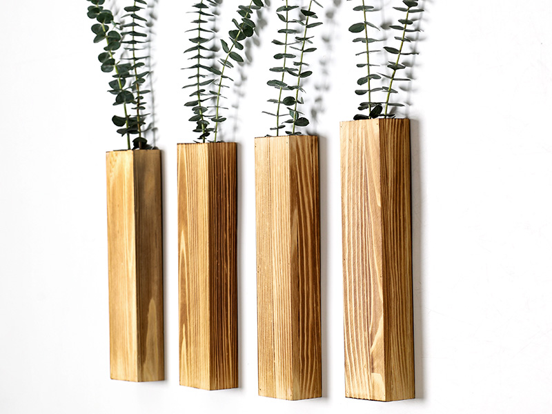 bulk purchase wood wall planters modern decor for livingroom bedroom bathroom contemporary wooden wall planter versatile wood home decor for dried flowers and faux greenery plants (3 pack，brown) trade price