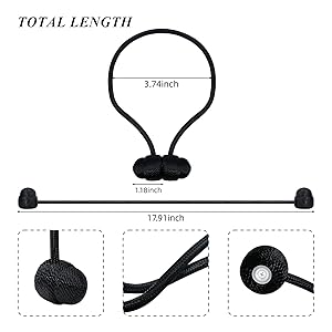 bulk purchase tifanso black magnetic curtain tiebacks - 4pcs curtain tie backs for curtains, decorative curtain ties holdbacks for drapes, boho drapery tiebacks, no drill curtain hooks for bedroom, farmhouse decor factory discount