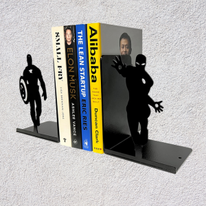 supplier direct superhero bookends | decorative bookends for shelves | non-skid book holders for shelves, table | unique home/office decor | heavy bookends| metal book ends| 7x5.5x4 inches each wholesale prices